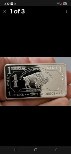 1 German Silver 🦬🦬🦬Buffalo Bar * No Reserve Auction!!!!!!!!!🔥🔥🔥🔥