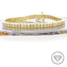 Wert 22.500,- Tennis Diamant Armband 6,20 Carat 585 Gelb Gold 14 Kt 17,5cm XXYY