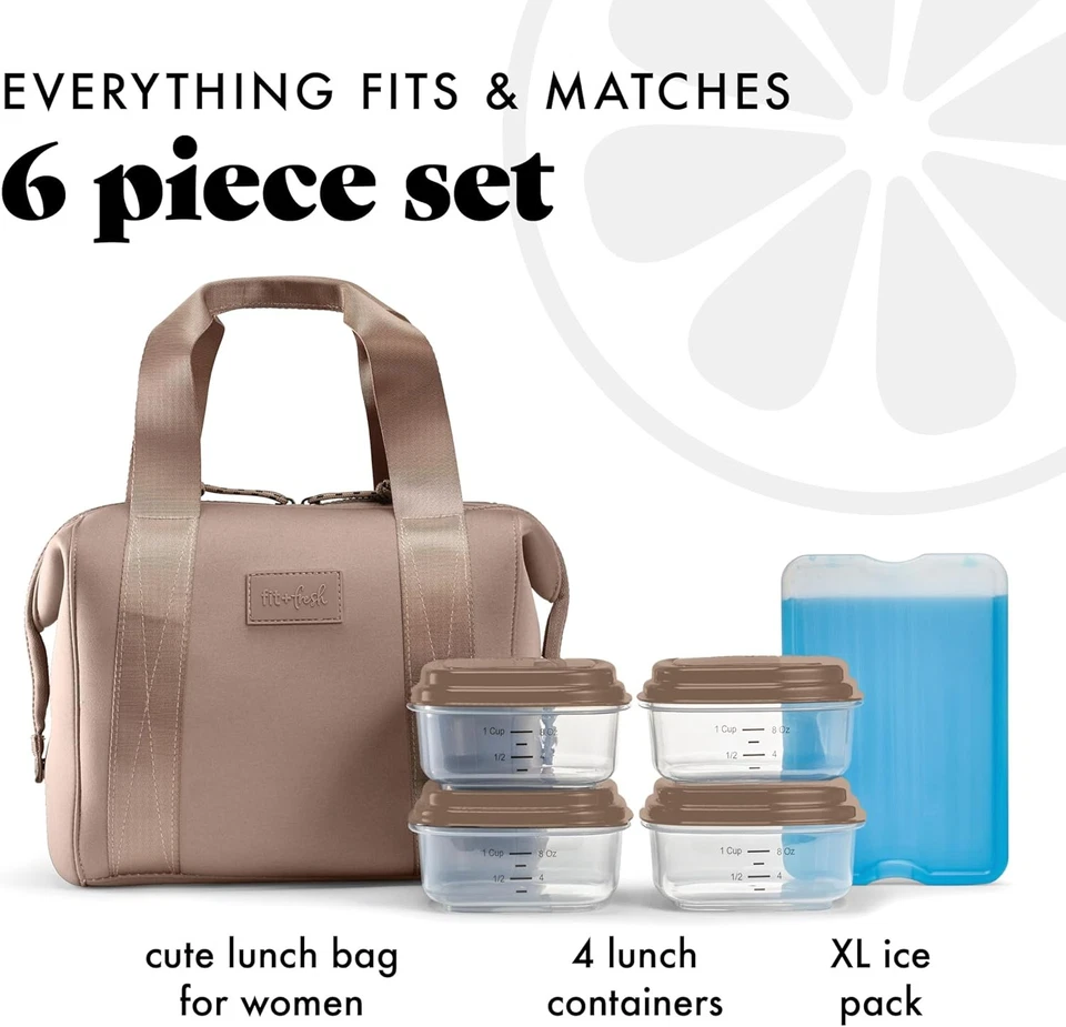 Bolsa de almuerzo Fit & Fresh de neopreno para mujer, bolsa de almuerzo aislada para mujer para mujer Foto 2 de 4