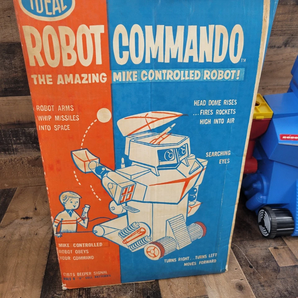 Robot Commando Vintage 1961 Ideal Toy w/ Box Missiles Balls Remote Not Working - Image 2 of 4