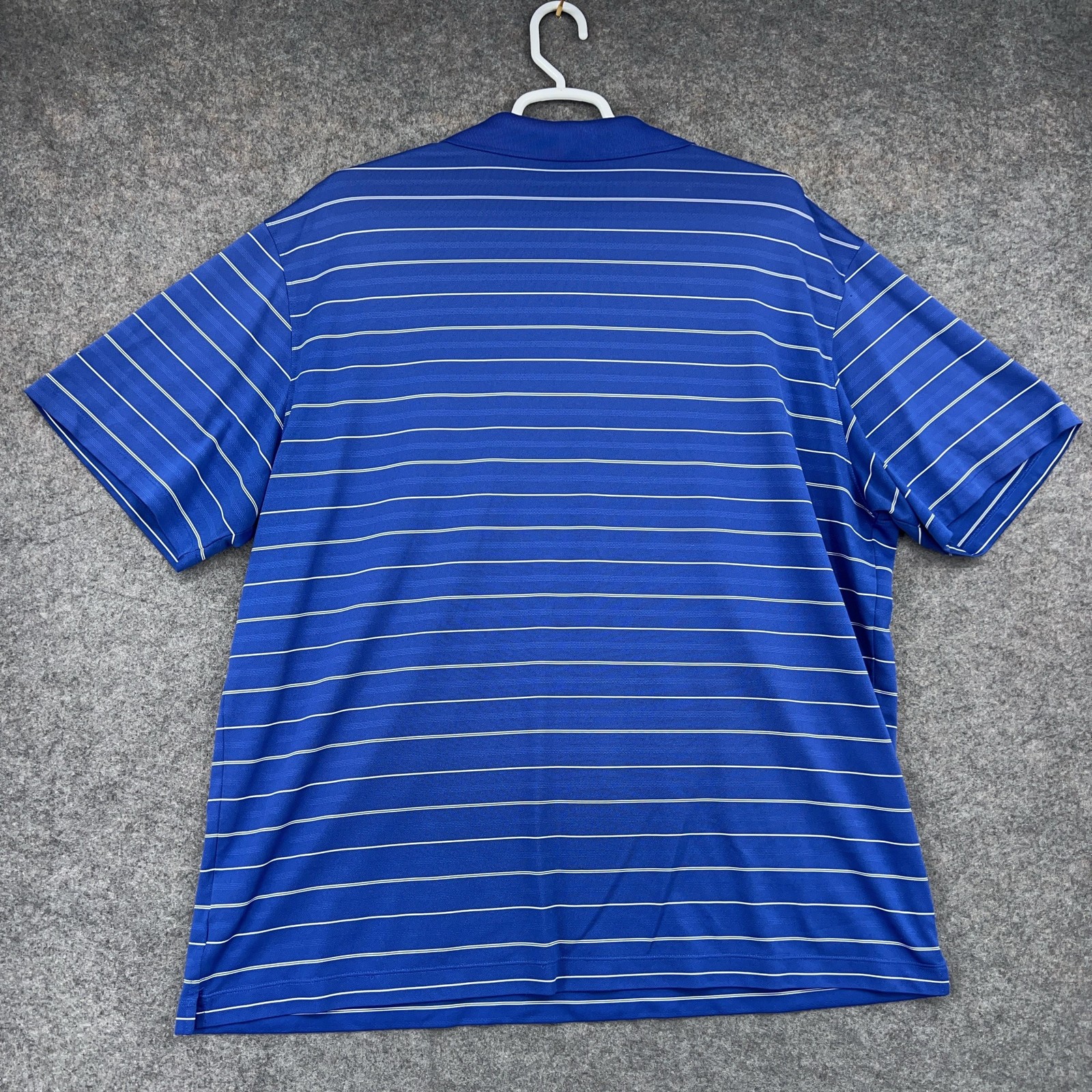 Nike Golf Polo Shirt Mens 2XL Blue Stripe Performance Golf Moisture Wicking thumbnail 9