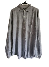 Le Collezioni Structure preppy 100% cotton gray Button Down Shirt Men's XL 