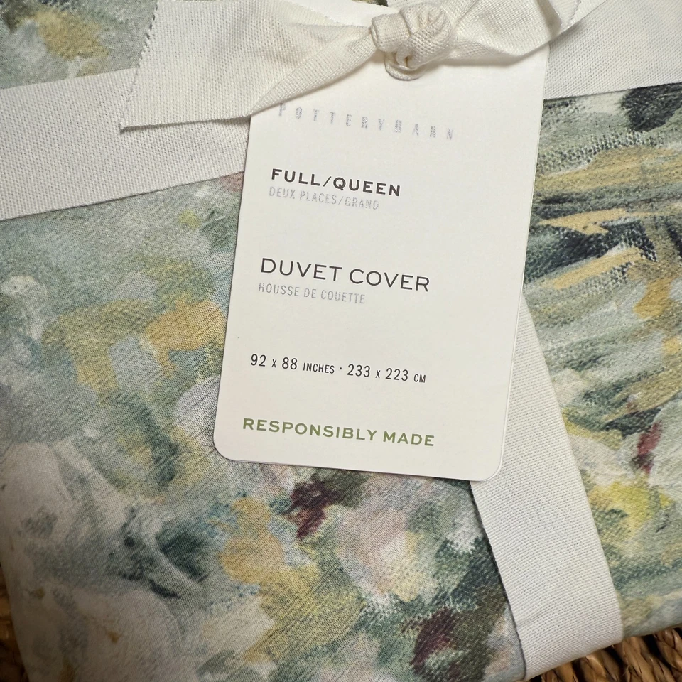 FUNDA NÓRDICA POTTERY BARN GIVERNY FLEUR PERCAL ORGÁNICA, COMPLETA/QUEEN ~ MULTI Foto 3 de 4