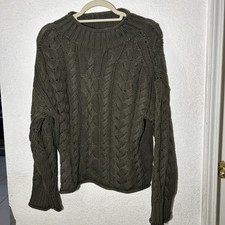 J. Crew Womens 2025 Rollneck cable-knit sweater Woodland Brush Size XS