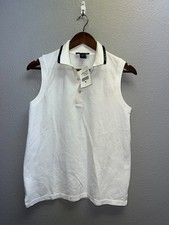 Ralph Lauren Polo Golf Sleeveless Polo Shirt Mens White M Cotton
