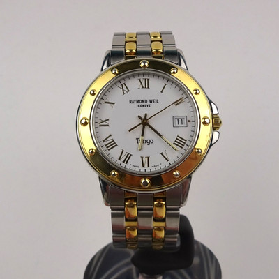 Raymond Weil Tango 5560 Herren / Unisex Schweizer Uhr weißes Zifferblatt 2-farbig 36mm