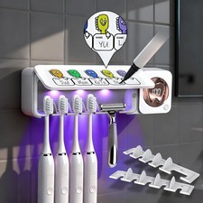 Bathroom Toothbrush Holder, Labelable with User Name, Multi-Slot Toothbrush C...
