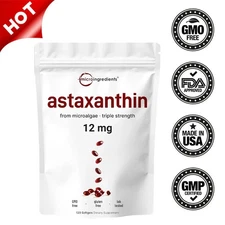 Astaxanthin 120 Softgels 12mg - Supports Eye Health and Joint Health