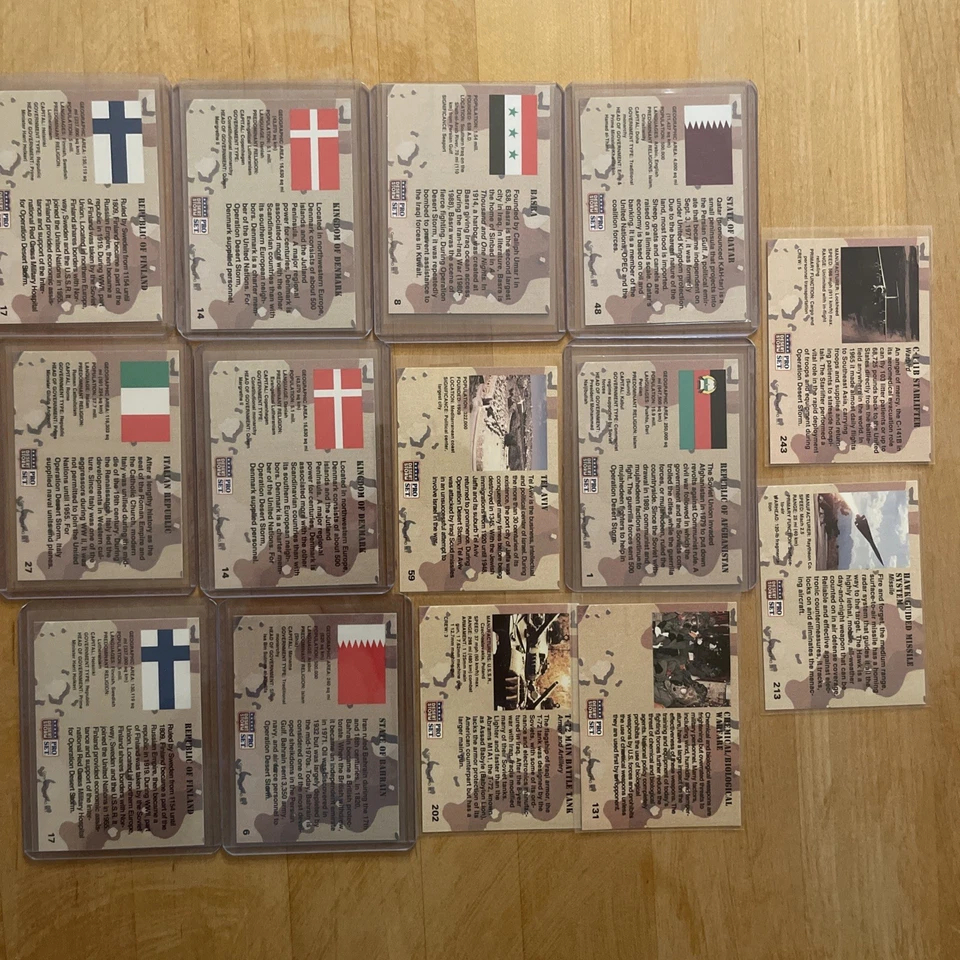 1991 Pro Set Desert Storm TC 14 Karten - Sammlung - NM Toploader - Bild 2 von 2