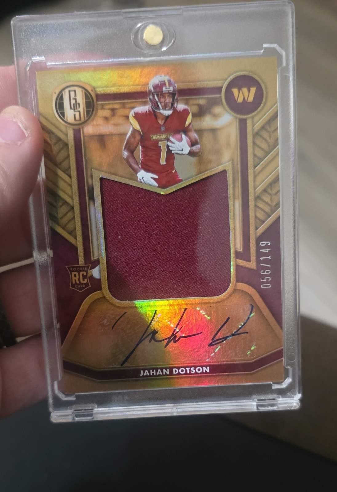Jahan Dotson Panini Gold Standard Rookie Jersey Autographs Jumbo Relics #RAJJDO Base
