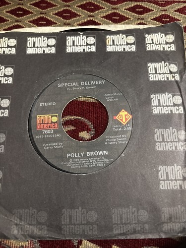 POLLY BROWN 45 RPM Record “SOS" / "SPECIAL DELIVERY" 1975 Ariola America