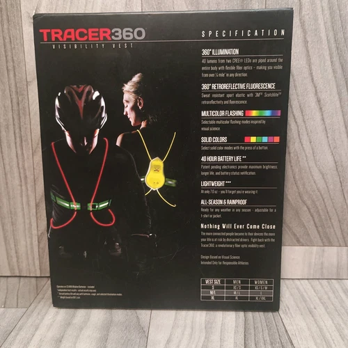 Noxgear Tracer2 Multicolor Illuminated Reflective Vest Running Cycling Sz. M/L - Picture 12 of 24