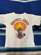 Vintage Grateful Dead Shirt Mens Medium White Skull Frog Rose Tee Prentiss 1987
