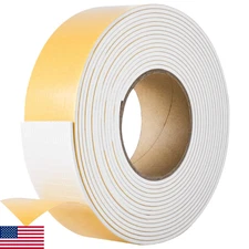 Kikerike Self Adhesive Foam Tape Weatherstrip 2" x 1/8" x 20Ft High Density