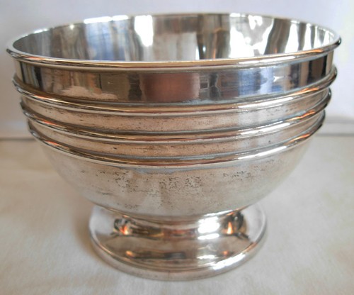 ANTIQUE ENGLISH VICTORIAN STERLING SILVER BOWL LONDON 1876 - 211 grams - Picture 2 of 10