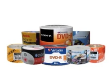 100 Branded Logo Top Blank DVD-R DVDR Storage Media Disc Wholesale Lot