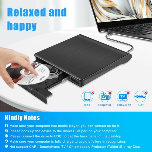 Disc Player externes Laufwerk DVD Brenner CD RW Brenner Lesegerät Laptop Desktop USB 3.0 - Bild 43 von 45