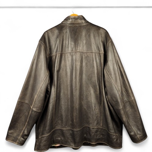Giacca a dondolo Tommy Bahama uomo taglia 3XLT alta marrone 100% pelle di agnello Highland - Foto 3 di 13