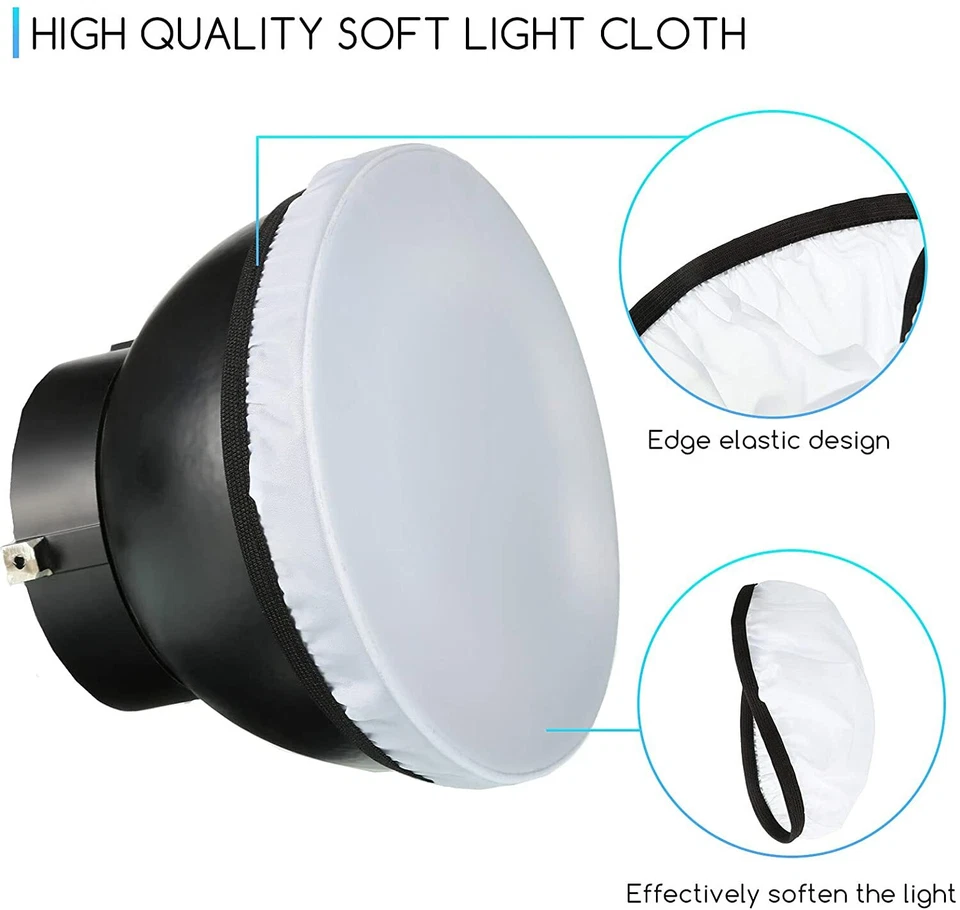 4Pcs Diffuser Lamp Sock Soft Cloth Lamp Cover 7"/18cm for Flash Light Speedlites - Image 4 of 4