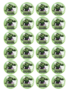 24 X Large Incredible Hulk Edible Cupcake Toppers Birthday Party