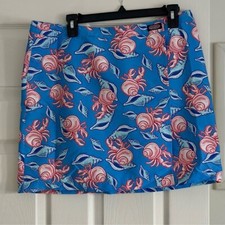 Vineyard Vines Large Wrap Skirt Womens Blue Shell Hermit Crab Print Lightweight
