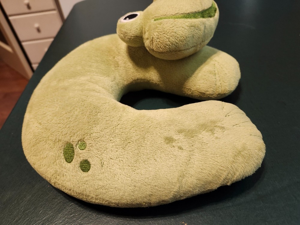 Travel Pillow neck support unisex boy girl adult kid  Frog green