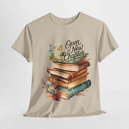 Open A New Chapter Books Watercolor Tee, Women's T-shirt, Reading Lover Gift - Picture 23 of 37