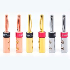 12pcs CMC 4mm Banana Plug Pure Copper Speaker Connector w/Heatshrink 3 Colors