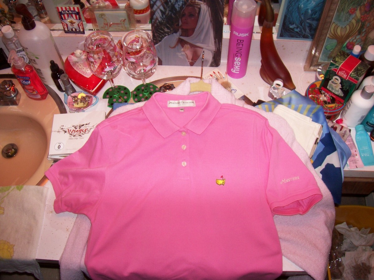 MASTERS シャツ　ピンク women's sz M pink Masters golf shirt & lux/new $135 robe
