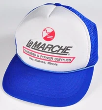 LAMARCHE TRUCKER HAT SNAP BACK BASEBALL CAP BLUE WHITE