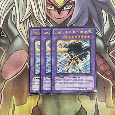 LC02-DE010 x3 Elementar-HELD Großer Tornado Ultra Top Zustand Yugioh