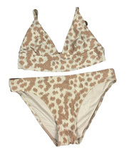 Aerie Two-piece Bikini Set Animal Print Top and Bottom Size Medium