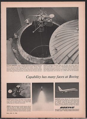 1966 BOEING NASA Lunar Orbiter Camera-carrying Spacecraft Space Center AD