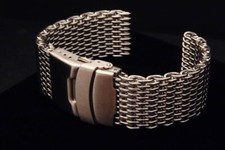 20mm Shark Mesh watch bracelet without removable LINKS ; available - 22mm, 24mm