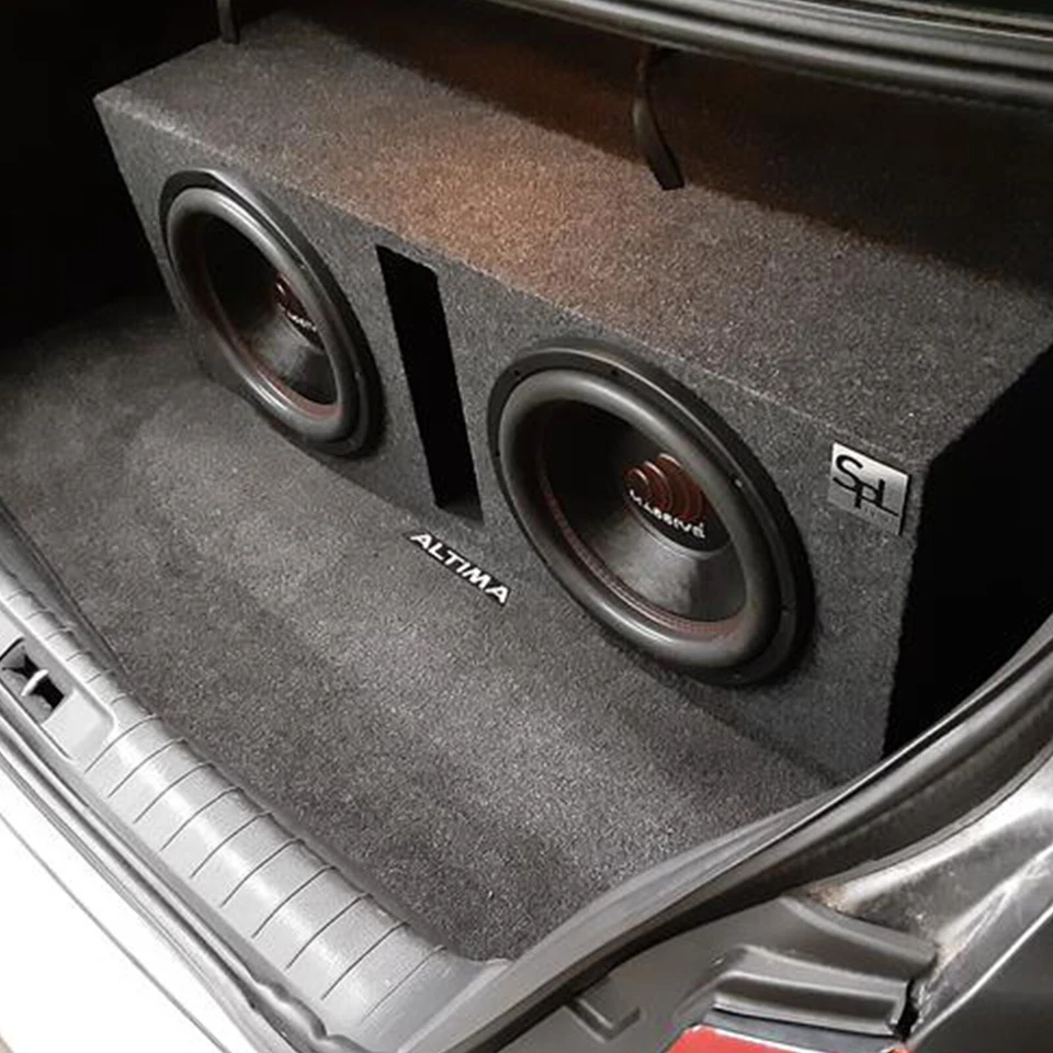 Subwoofer Altavoz Caja Alfombra - Audio Video Envoltura Coche Maletero Forro Bajo Fieltro Lote Foto 4 de 4