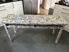 Vintage Double School Desk - Decoupage Beano Comic - Bonkers!