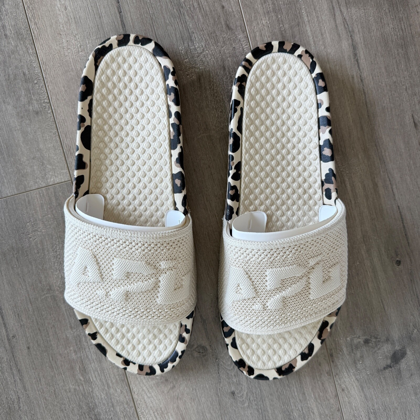 Nuovo APL TechLoom Slide Uomo Taglia 12 Donna 13 5 Pergamena Leopardo