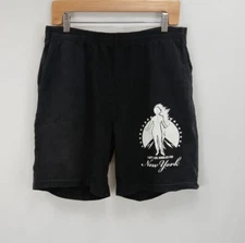 Pleasures Now Black Shorts Cotton Men's M "I Left Los Angeles For New York"