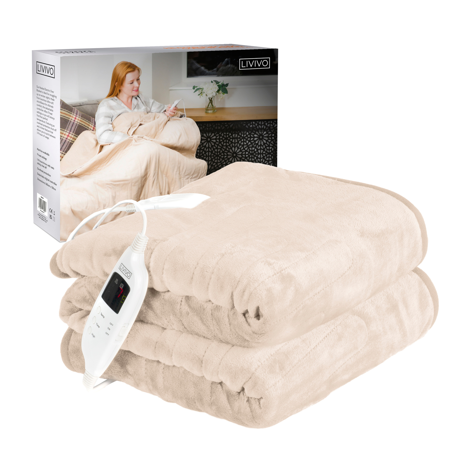 PIFCO+PE158+Double+Size+Heated+Under+Blanket++White for sale online eBay
