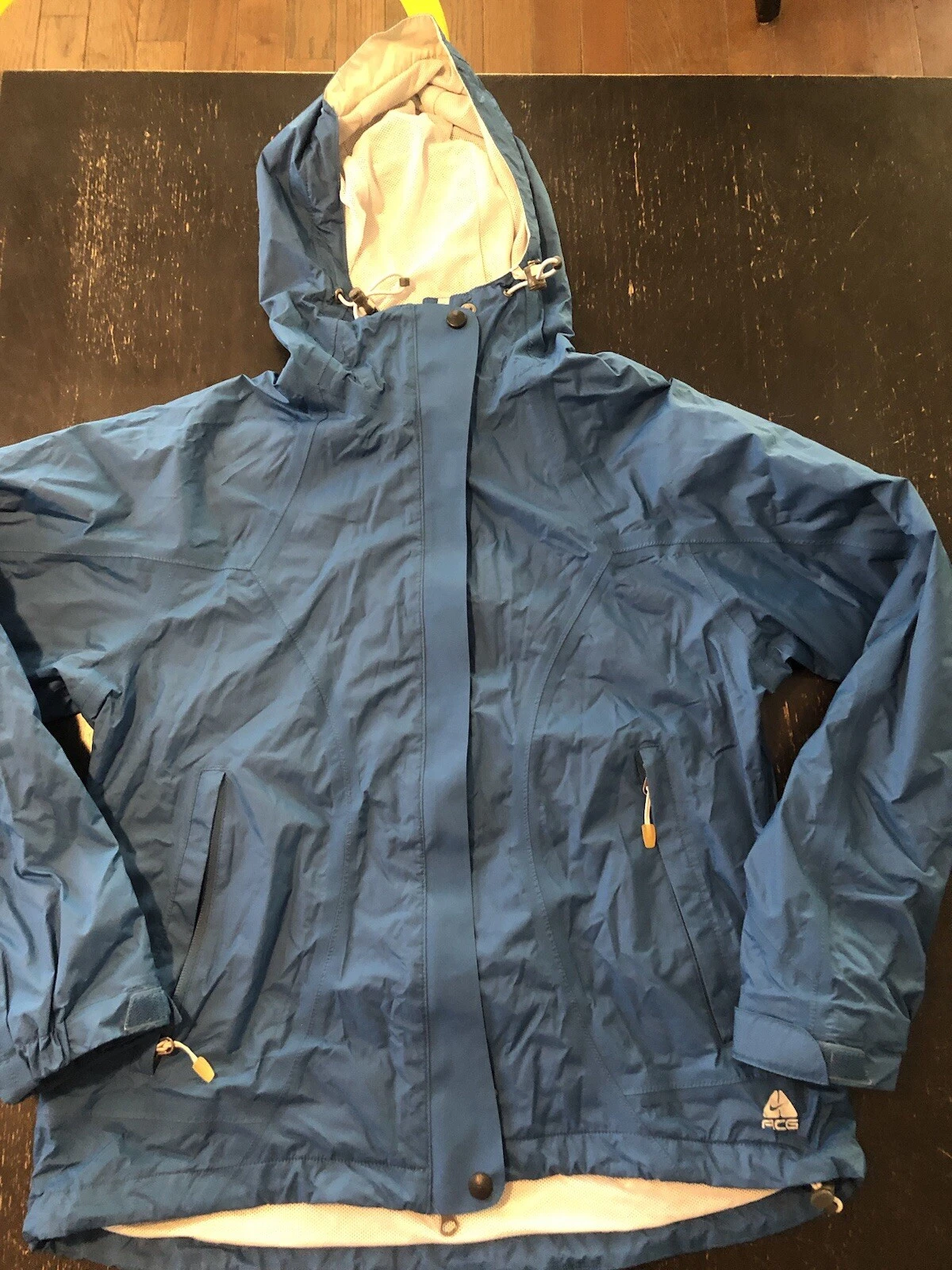 Nike ACG Storm Fit 3 Blue Hooded Waterproof Rain Windbreaker Jacket Women's M