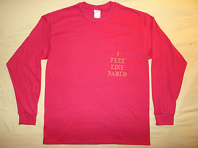 Kanye West Yeezy Season 3 Merch &#034;I Feel Pablo&#034; Burgundy Long T-Shirt |