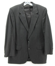 VINTAGE Burberrys Sport Coat Men 44 Gray Wool Blazer Pinstripe 90s USA Union