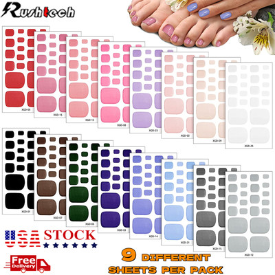 9Sheet French toenail Sticker 3D Self-Adhesive for Women DIY Nail Art Gel Polish