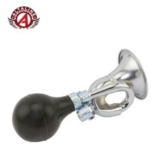 ALTALINE Bicycle/Bike Universal Horn Bugle 7-1/4" Long Chrome With Clamp