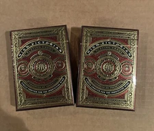 2 Pack Lot Deck High Victorian Red Theory 11 Playing Cards Magic Poker Fancy NEW
