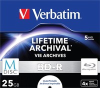 50 Verbatim Rohlinge M-Disc Blu-Ray BD-R Full Printable 25GB 4X Jewelcase