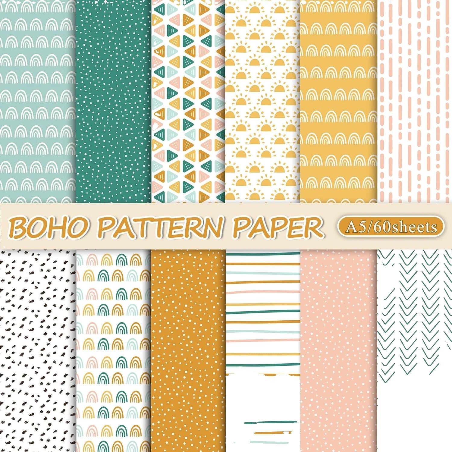 Multi-Color Striped Scrapbooking Cardstock