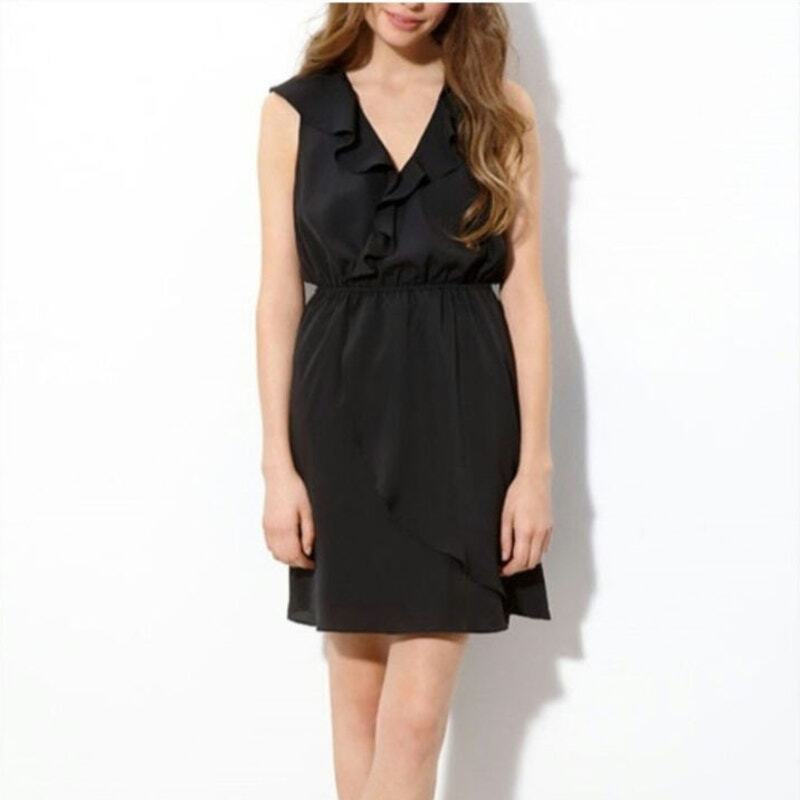 bcbgeneration black ruffle dress Ruffled Wrap with Pockets NWOT Christy Floral A Line 75-off Designed with a gathered Size:Size 34