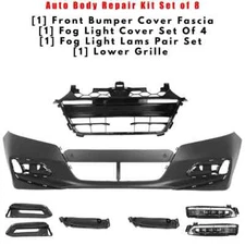 Front Bumper Cover Fascia and Fog Light Assembly Kit For 2018-2020 Honda Accord