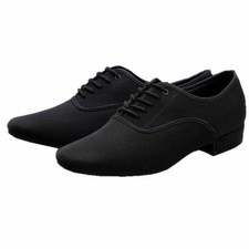 Tango Men's Canvas Shoes Latin Ballroom Dance Salsa Lace Up Block Heel Fashion